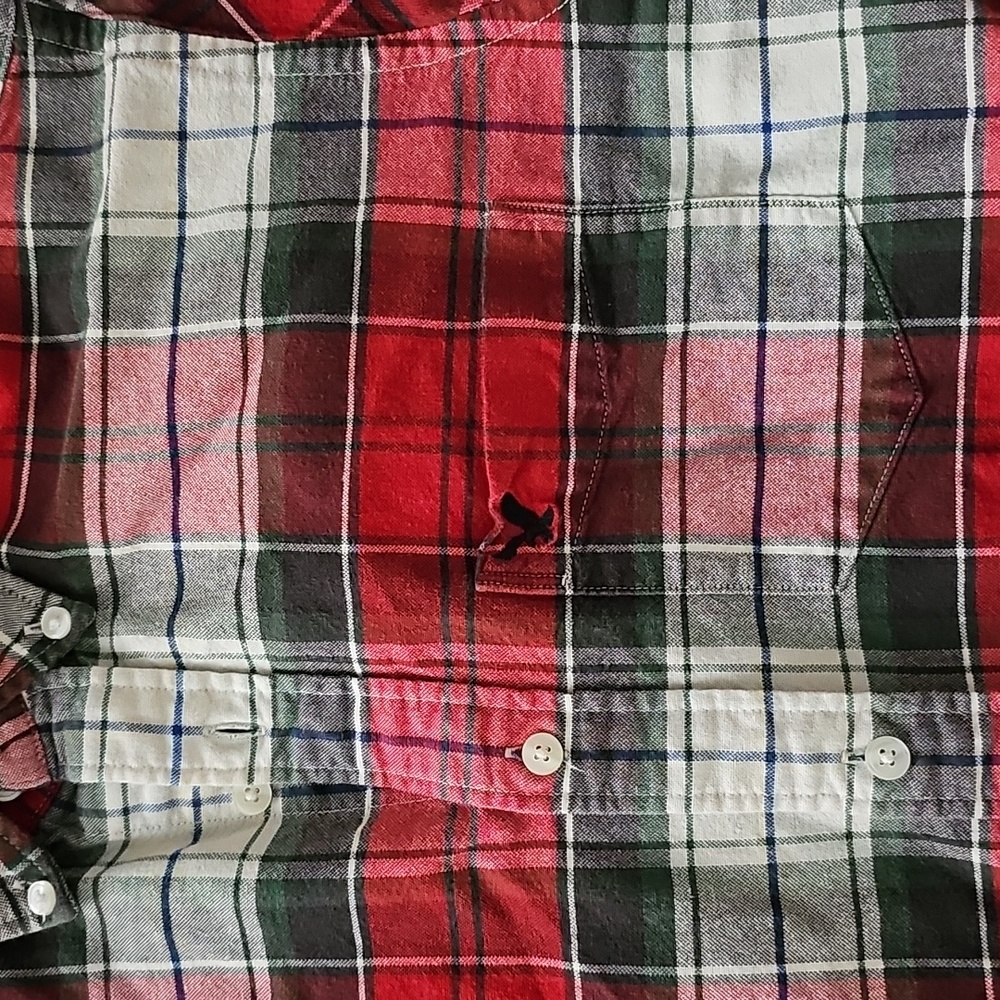 American Eagle (2) Flannel Shirts Mens Size Small EUC Long Sleeve Classic Fit - Picture 5 of 6